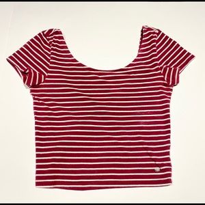 Red and white stripped crop top